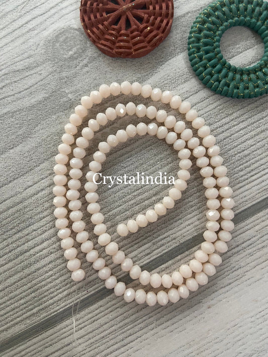 Rondelle Beads - Opaque Off White