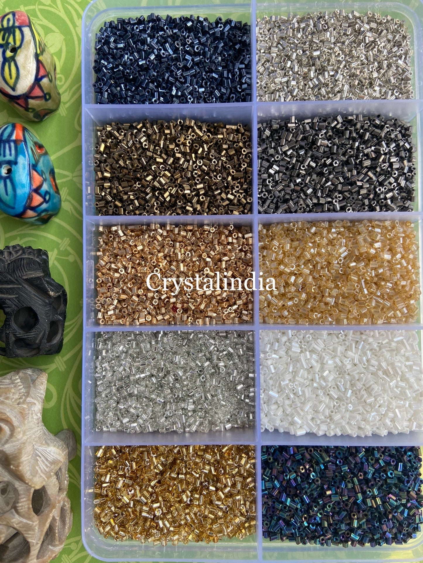 Kit 25 - 10 Metallic Bugle Beads 11/0