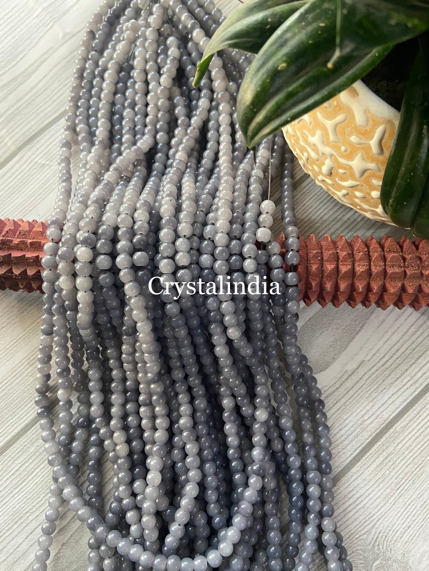 Glass Beads - Grey