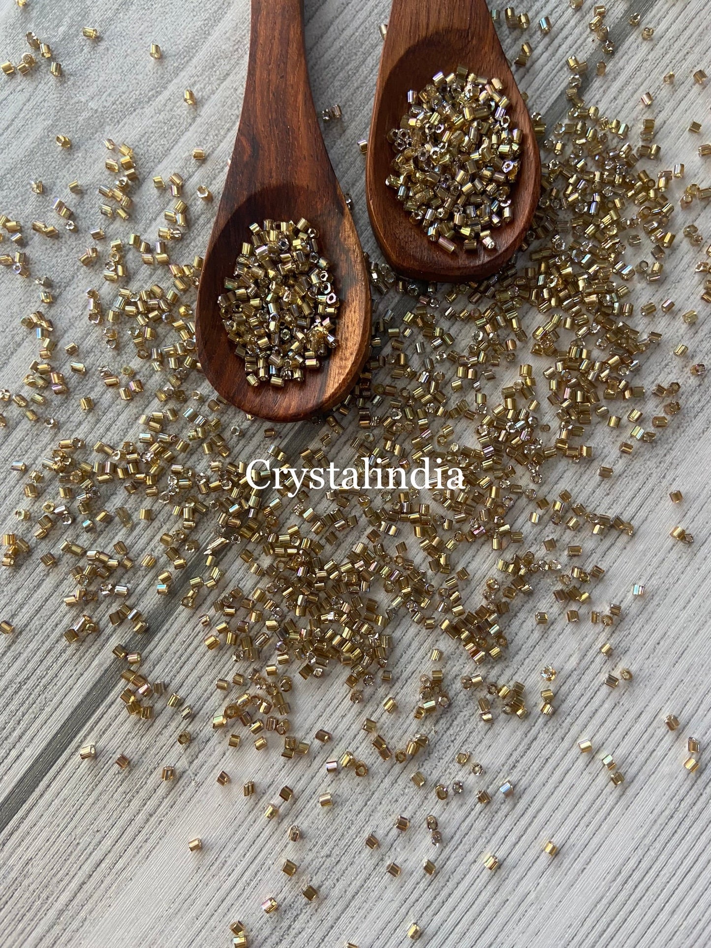 Bugle Beads Micro - Rainbow Gold