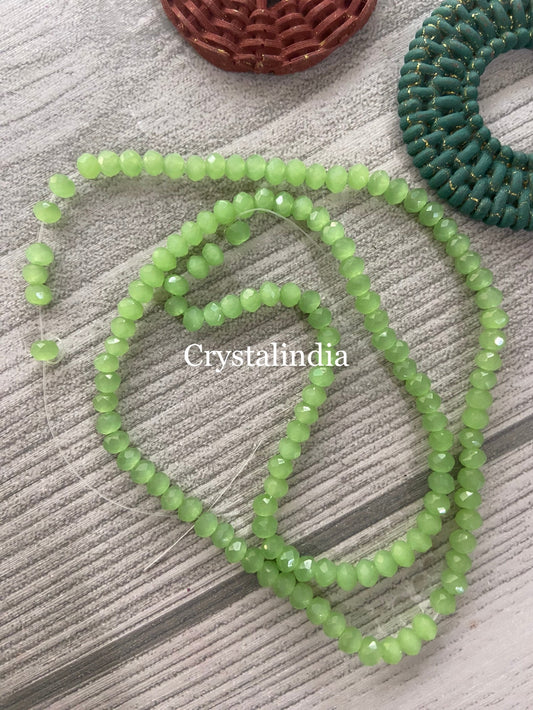 Rondelle Beads - Opaque Light Green
