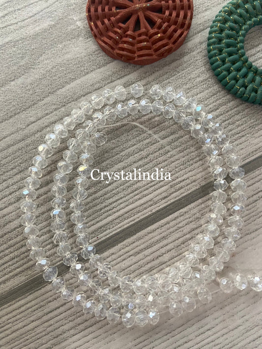 Rondelle Beads - Trans White
