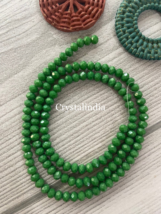 Rondelle Beads - Opaque Green