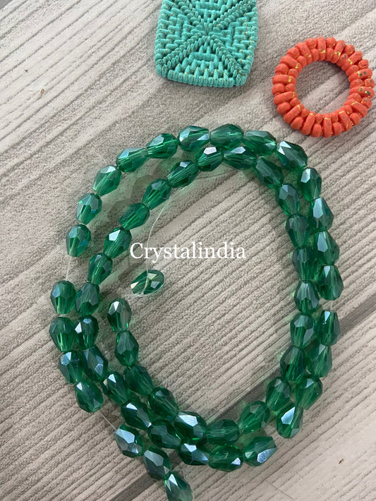 Drop Crystals - Trans Emerald Green