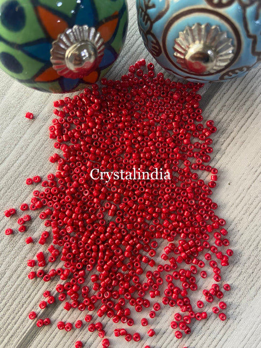 Sugar Beads - Opaque Red