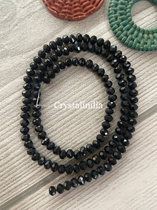 Rondelle Beads - Opaque Black