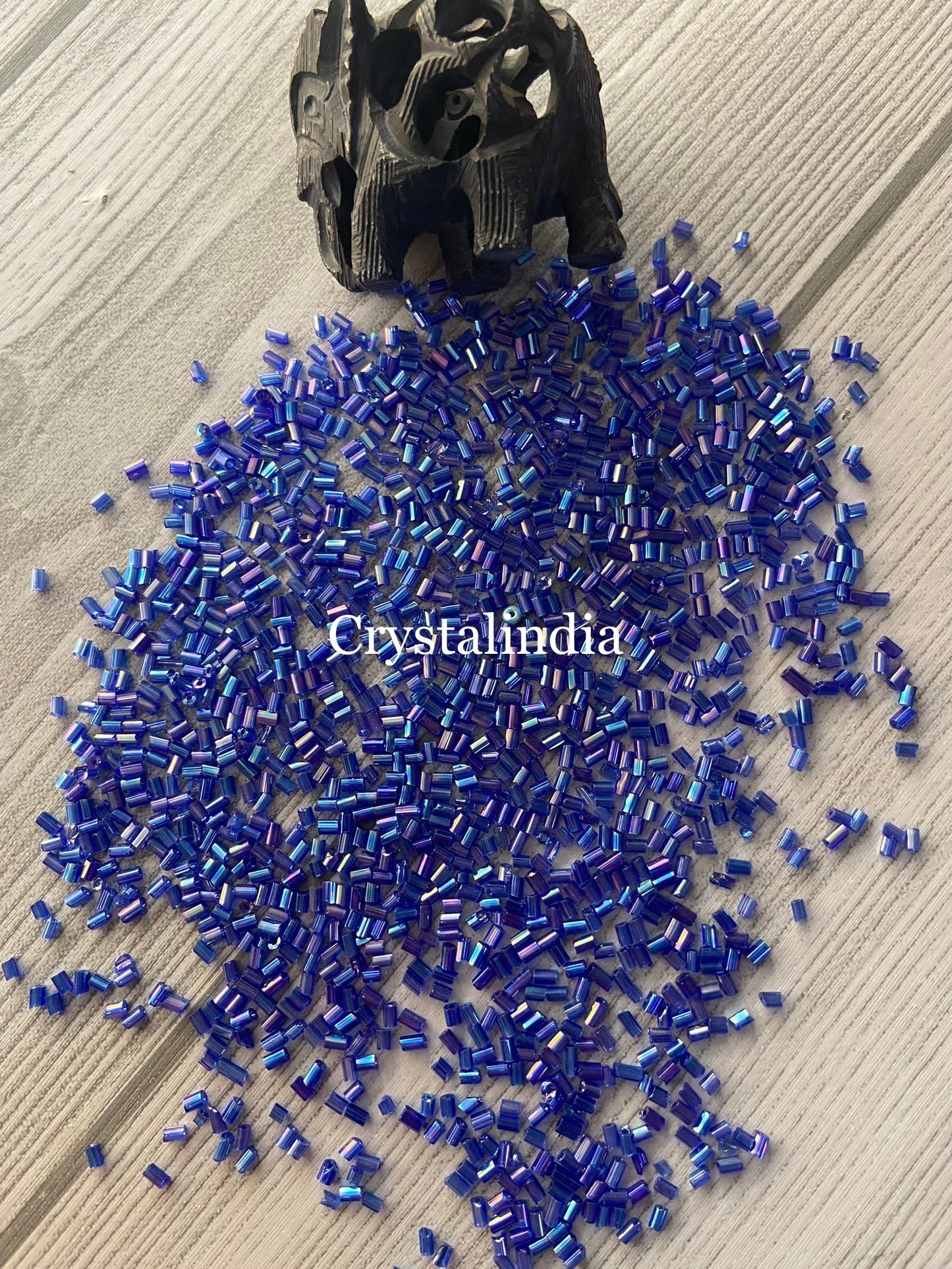 Bugle Beads - Rainbow Blue