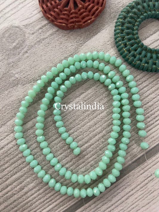 Rondelle Beads - Opaque Mint Green