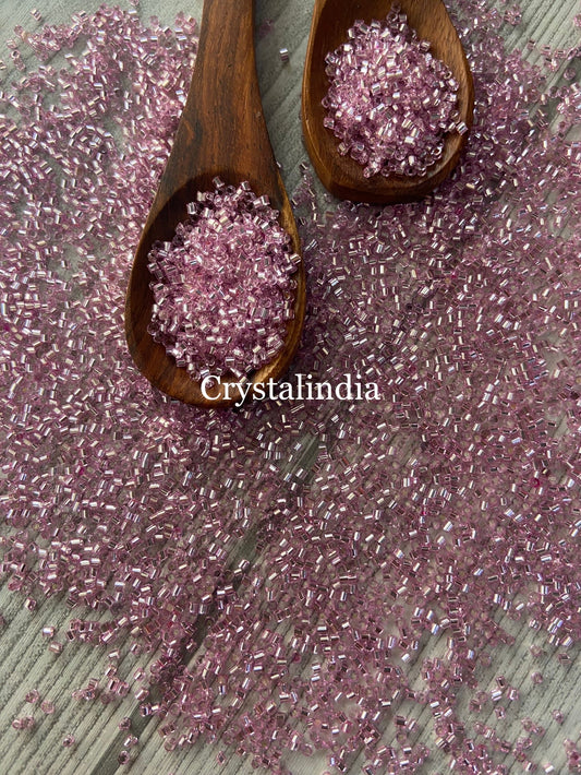 Bugle Beads Micro - Silver Line Lavender