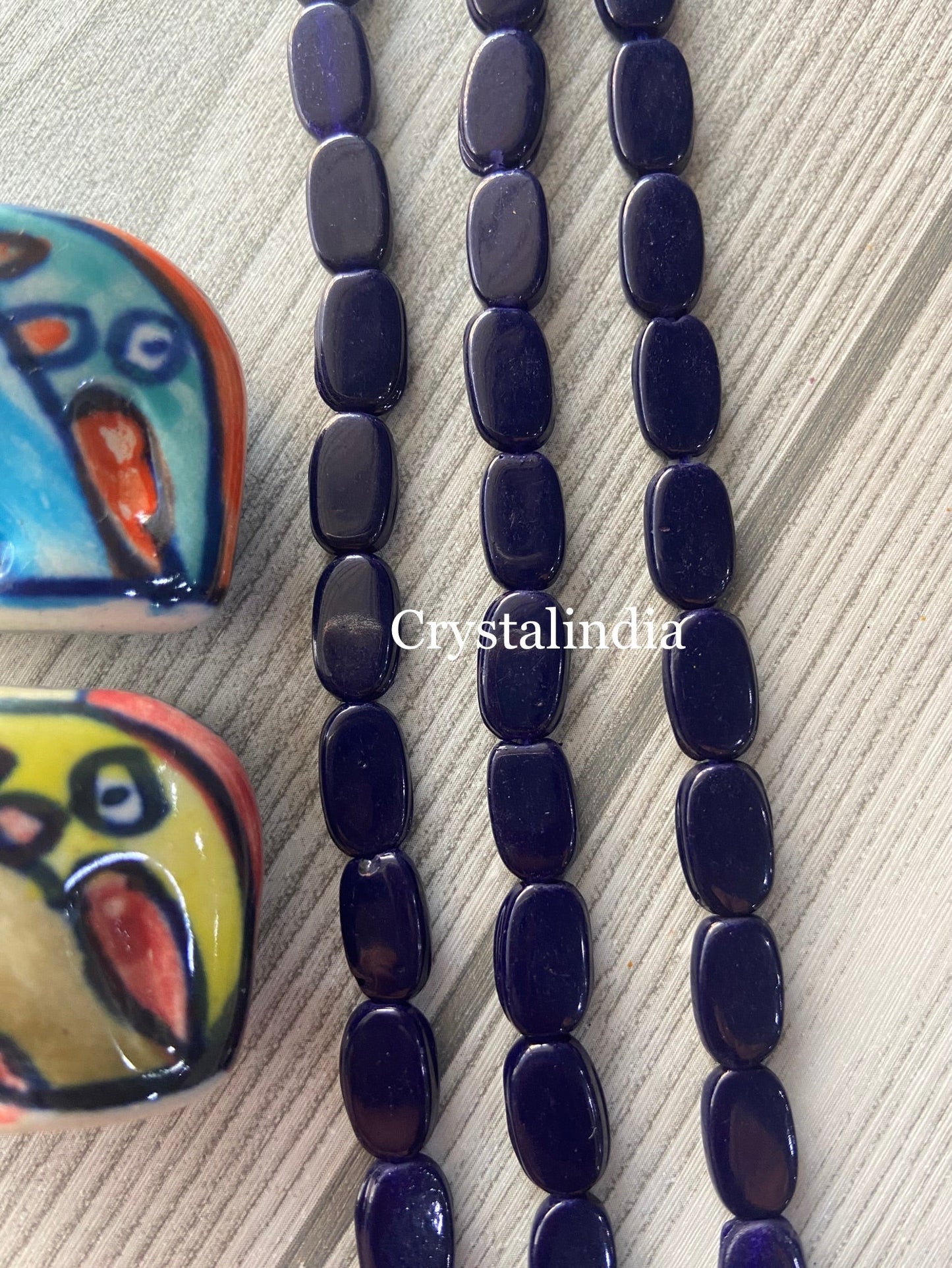 Tablet Beads - Dark Blue