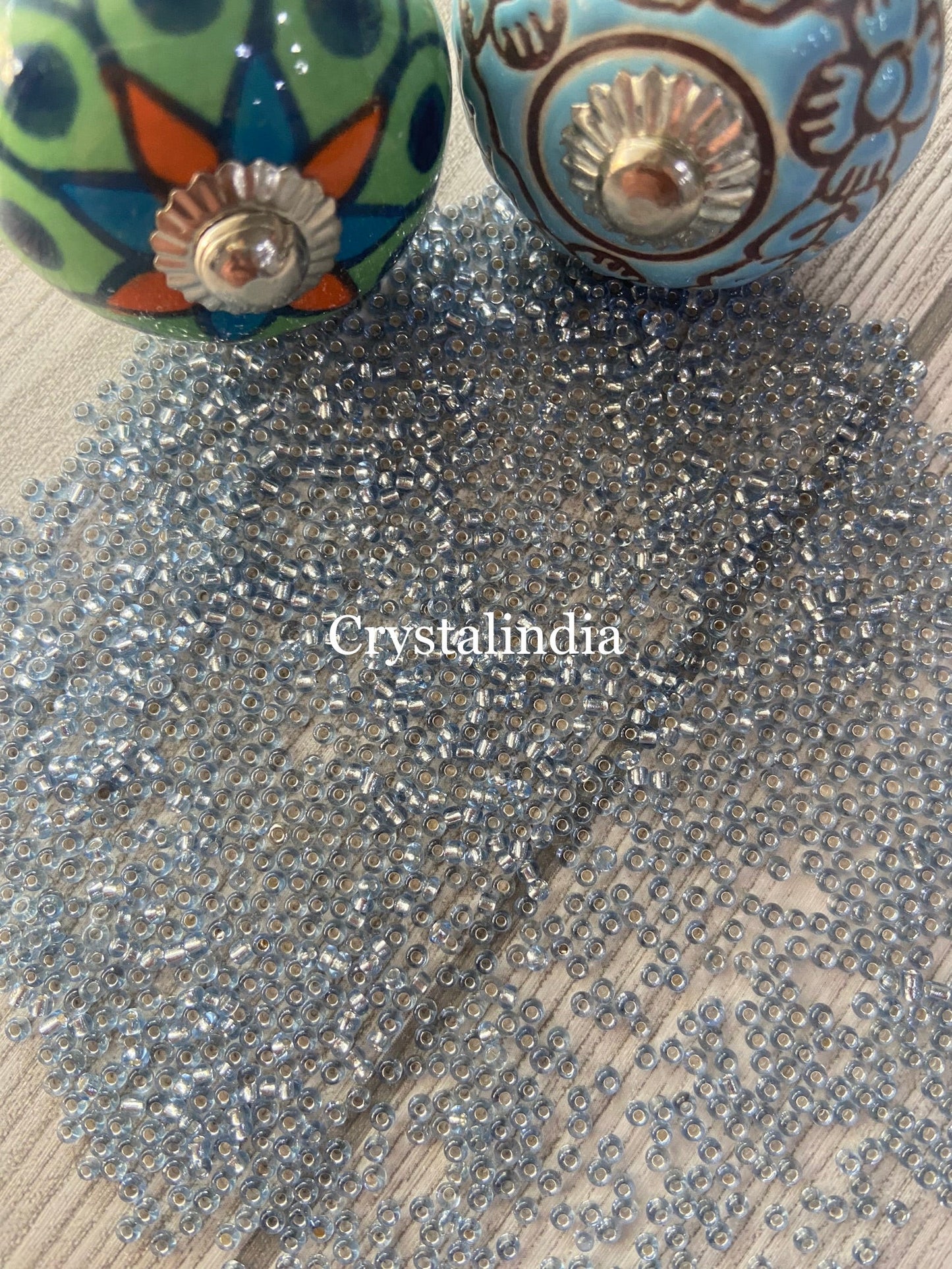 Sugar Beads - Silver Line Grey