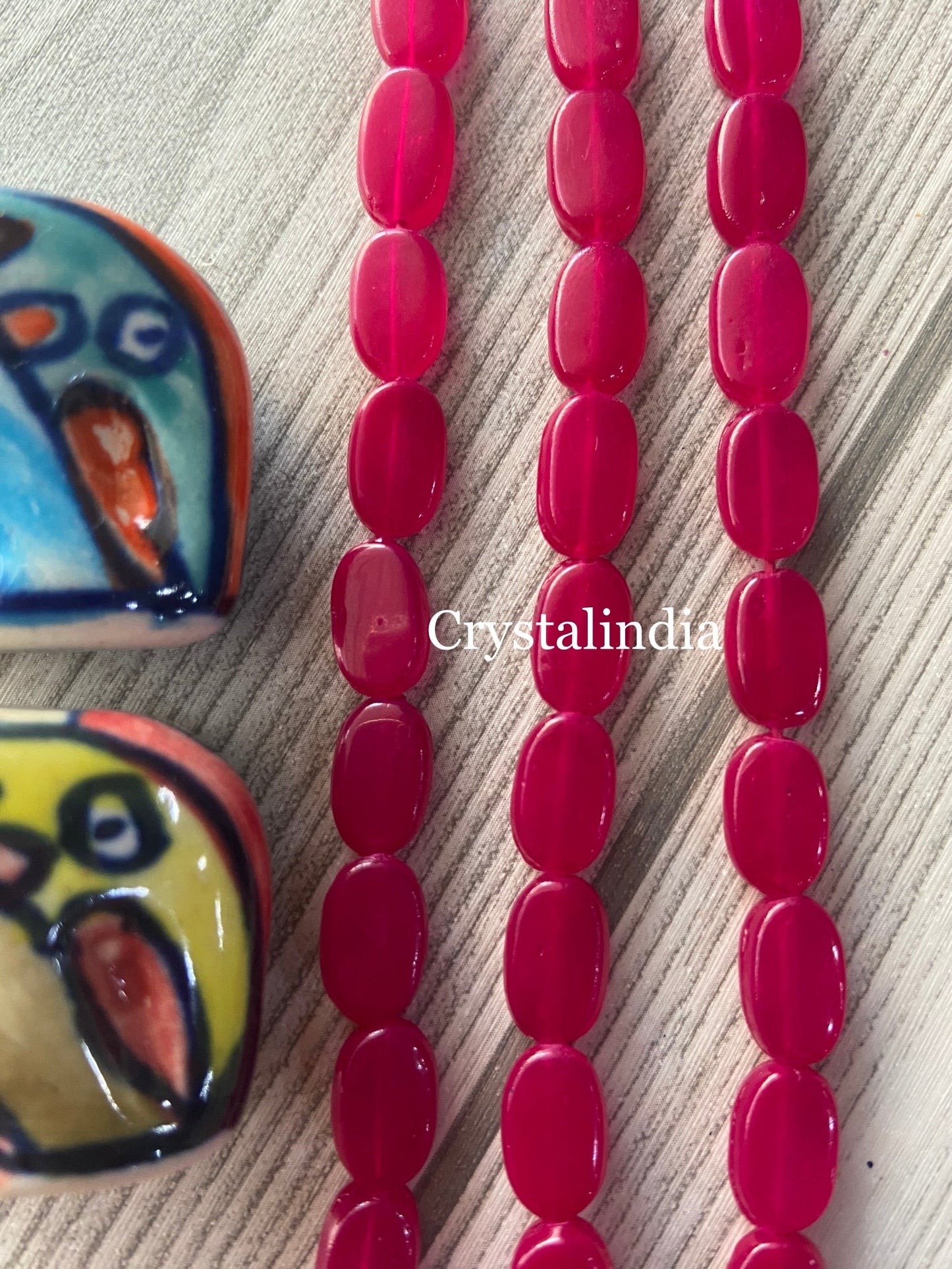 Tablet Beads - Dark Pink