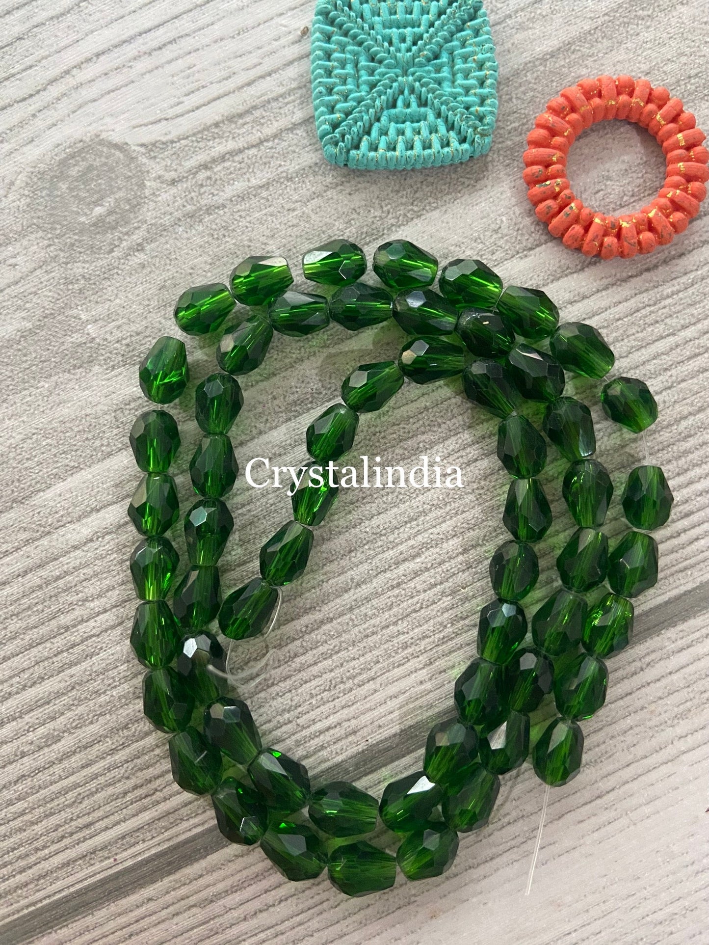 Drop Crystals - Trans Dark Green