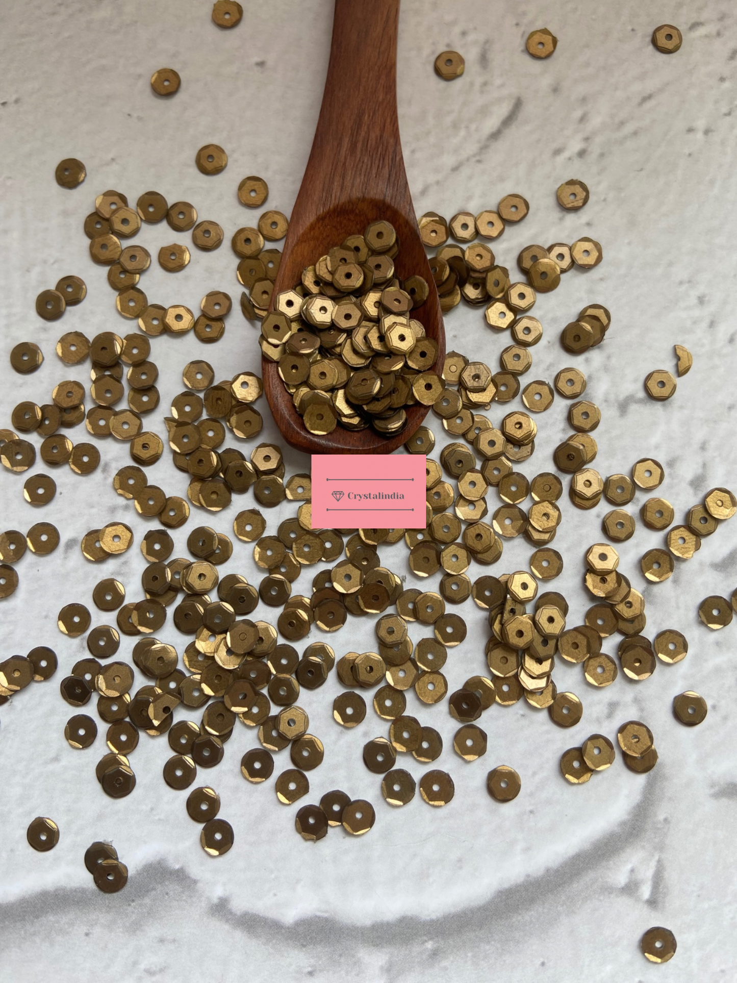 Antique Gold Sequins - Francecut Round