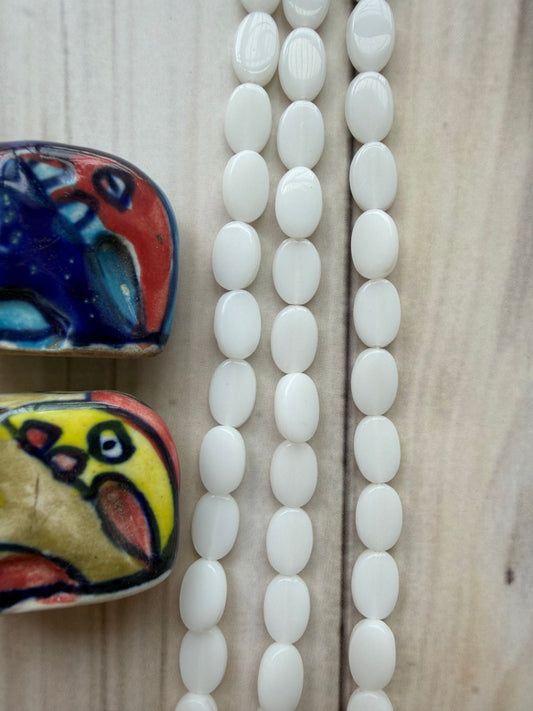 Tablet Beads - White