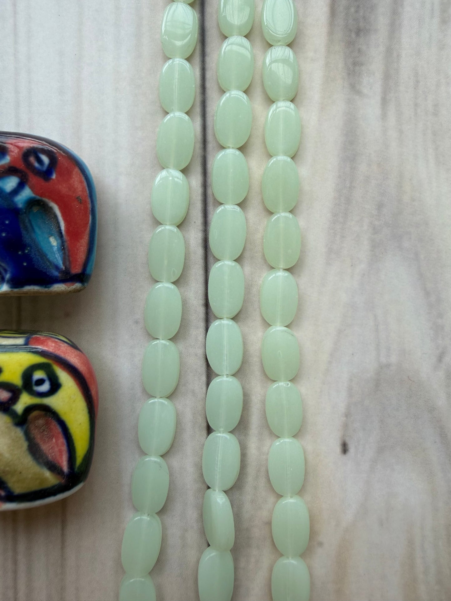 Tablet Beads - Light Jade Green