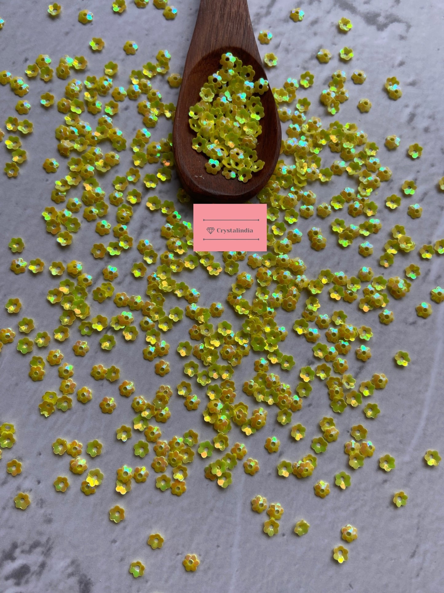 Micro Cosmos Flower Sequins - Yellow Rainbow