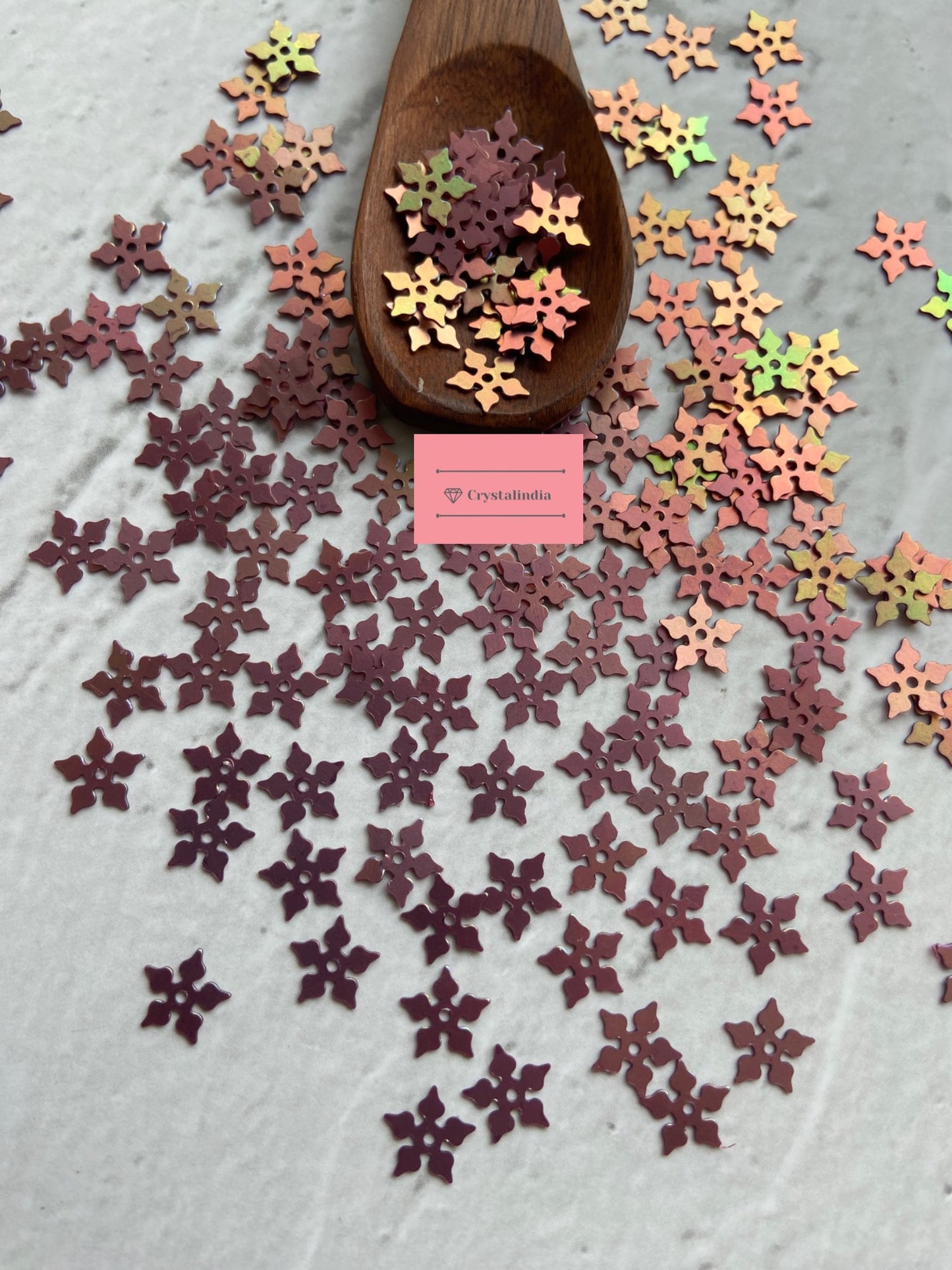 Snowflake Sequins - Pink Rainbow