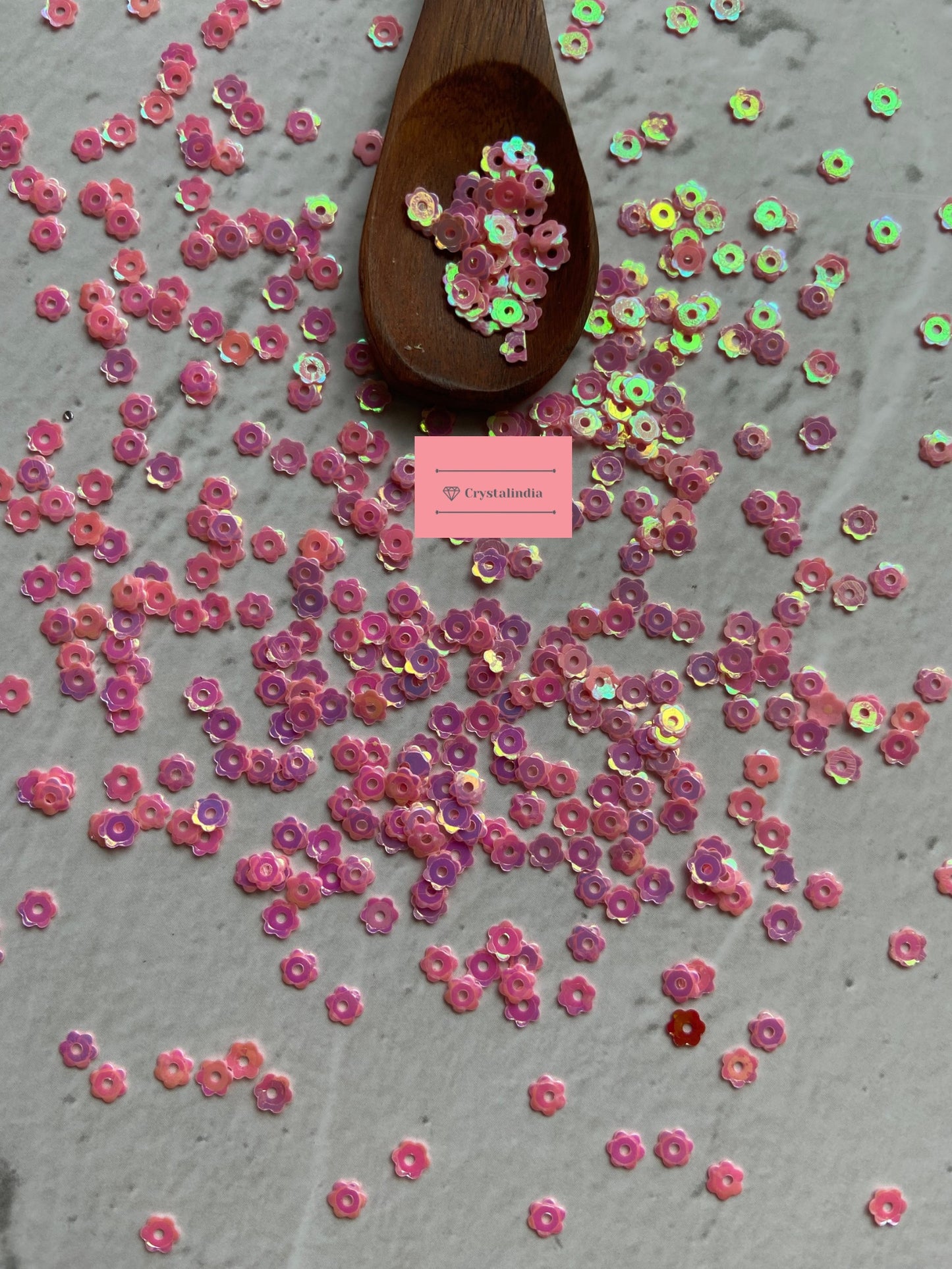 Micro Cosmos Flower Sequins - Light Pink Rainbow