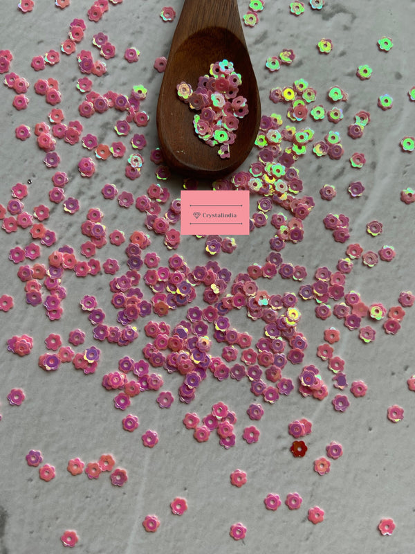 Micro Cosmos Flower Sequins - Light Pink Rainbow – CrystalIndia
