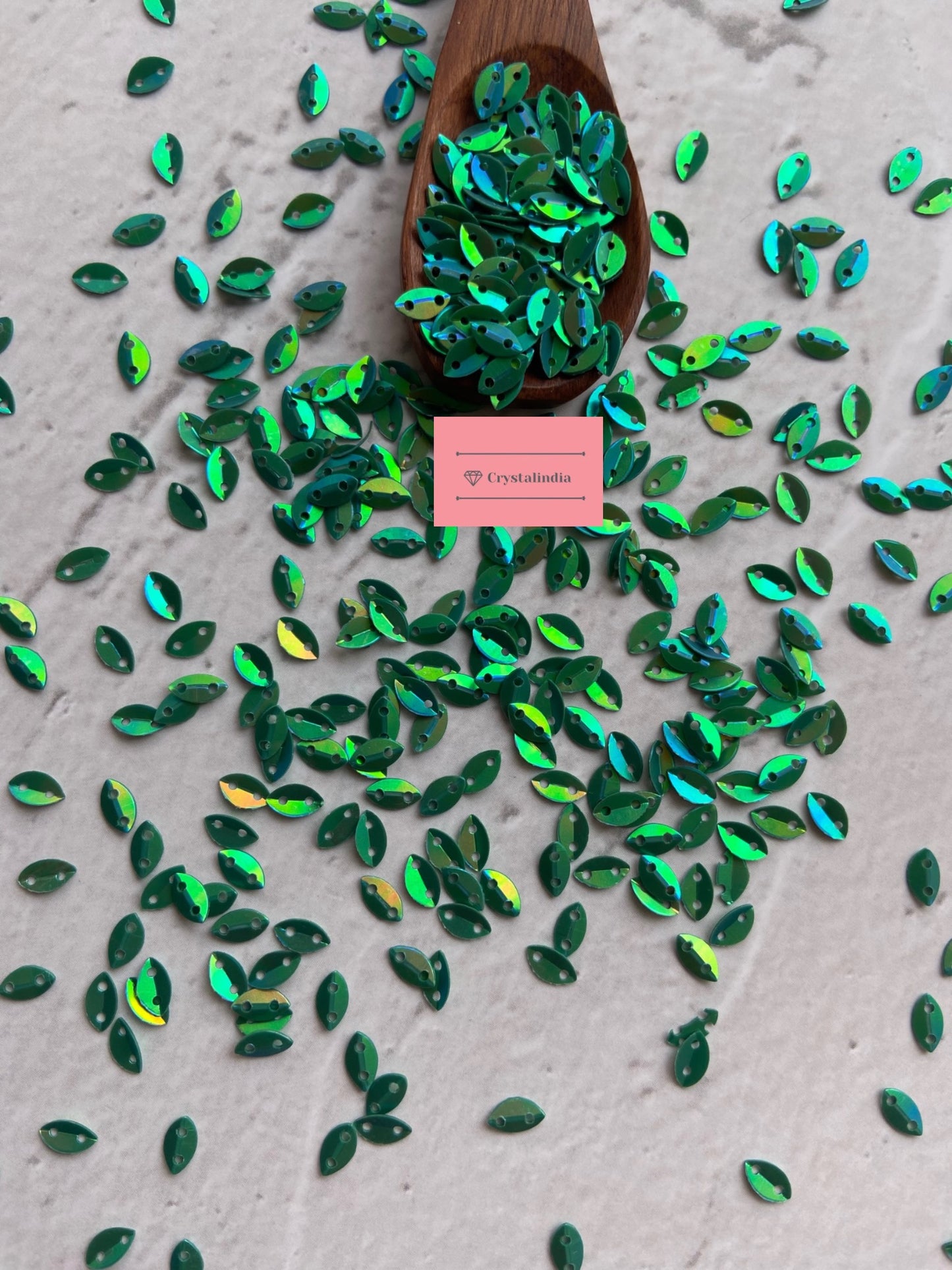 Leaf Sequins - Green Rainbow