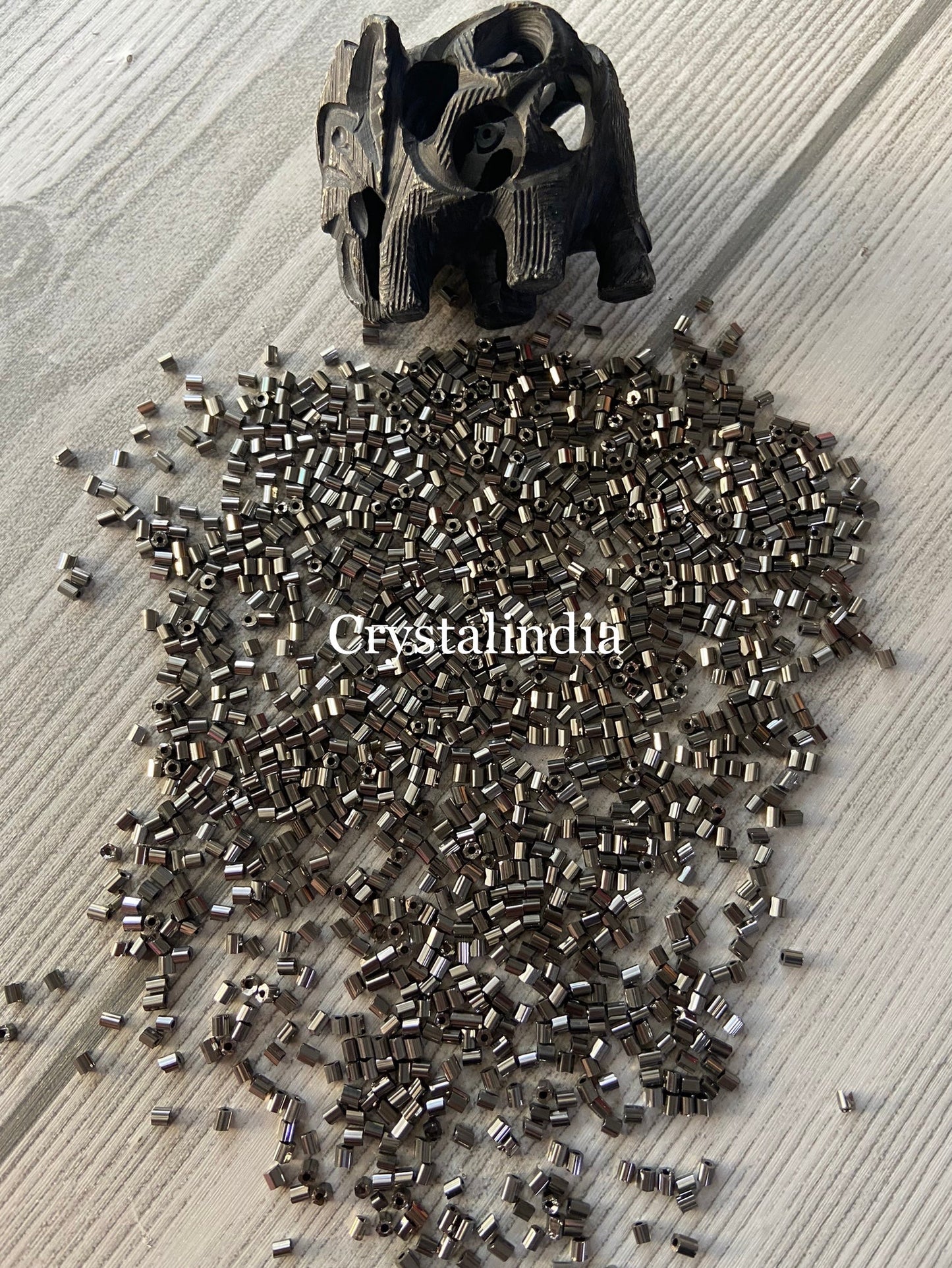 Bugle Beads - Metallic Grey