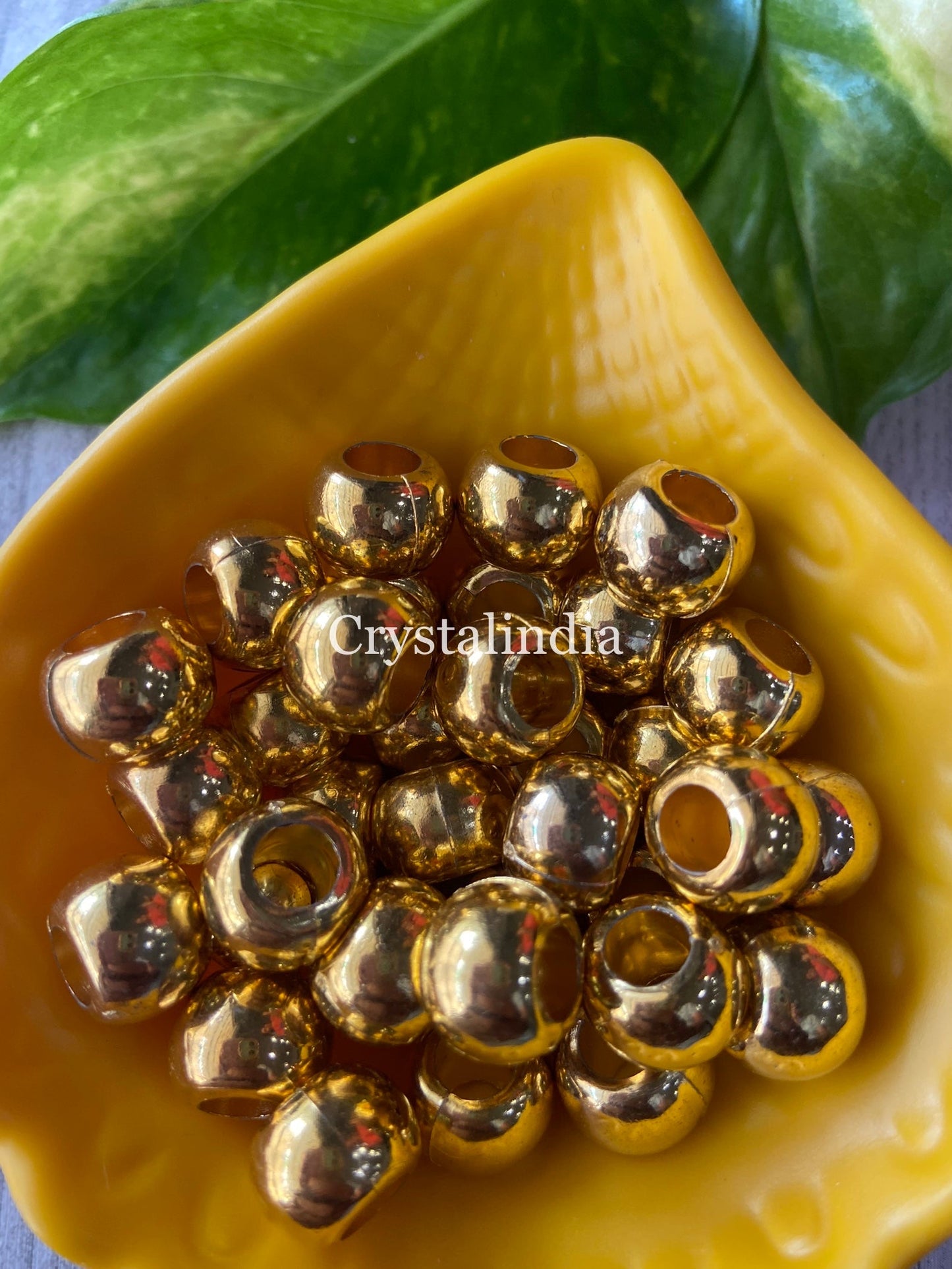 Gold Beads Big Hole