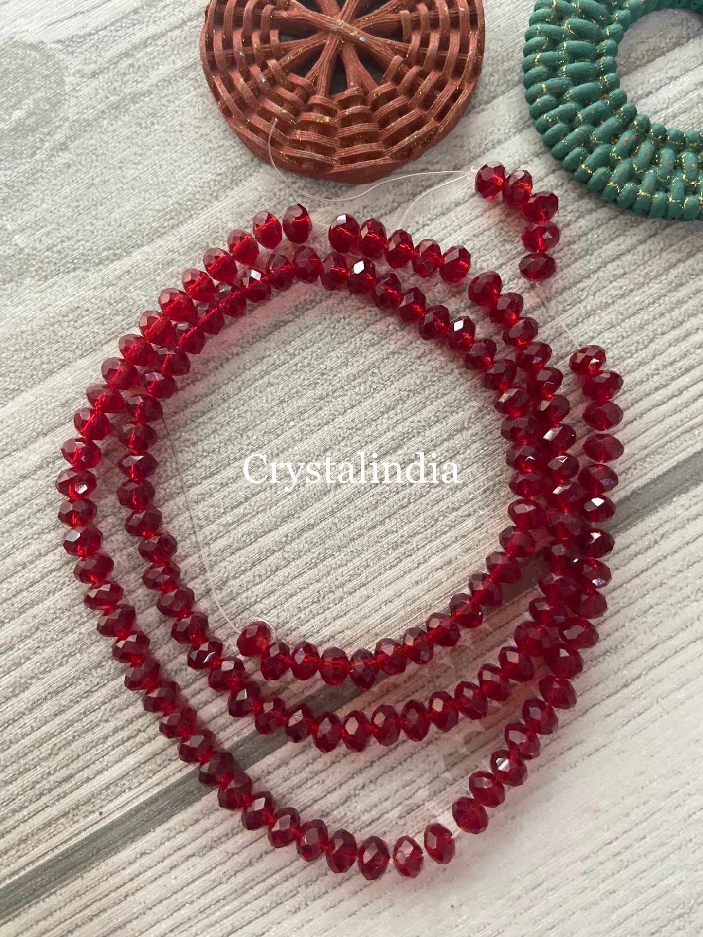 Rondelle Beads - Trans Maroon