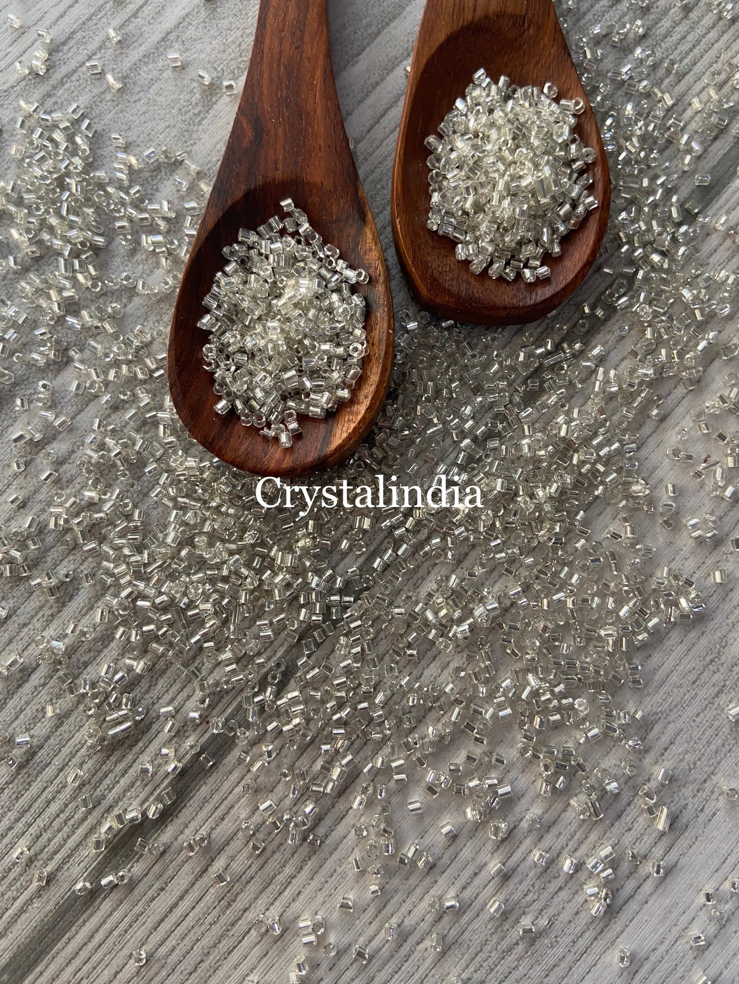 Bugle Beads Micro - Metallic Silver Inside