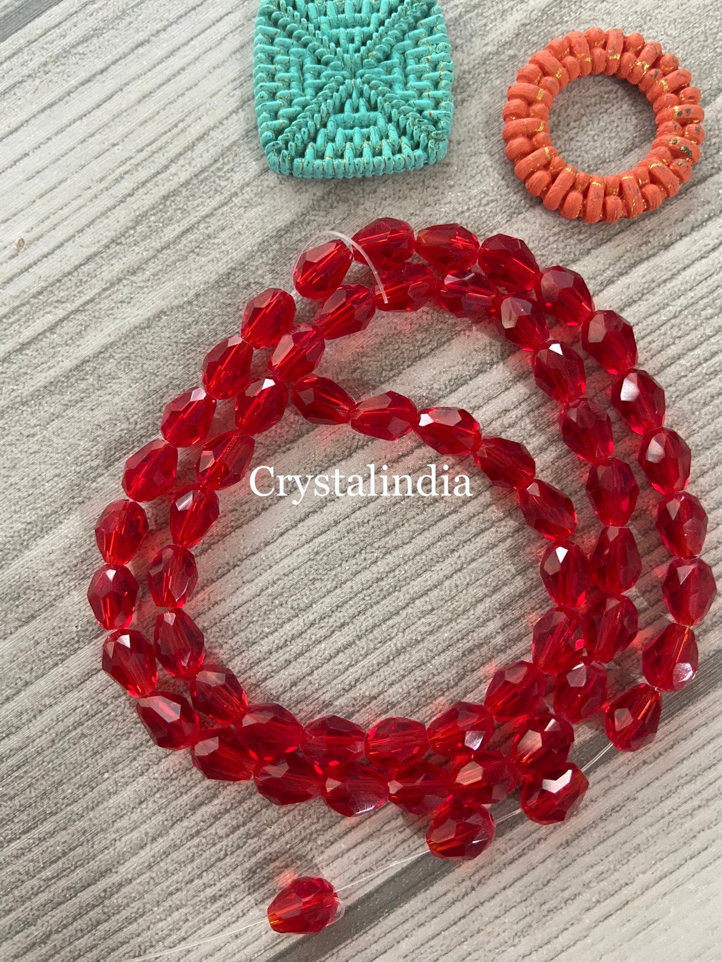 Drop Crystals - Trans Red