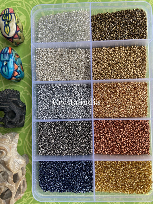 Kit 20 - 10 Metallic Sugar Beads 11/0