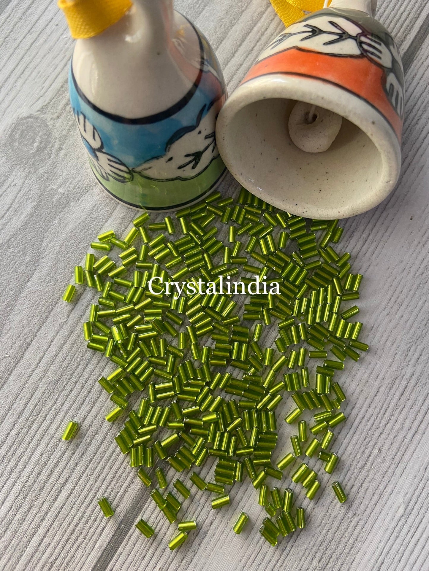 Bugle Beads 5MM - Opaque Light Green