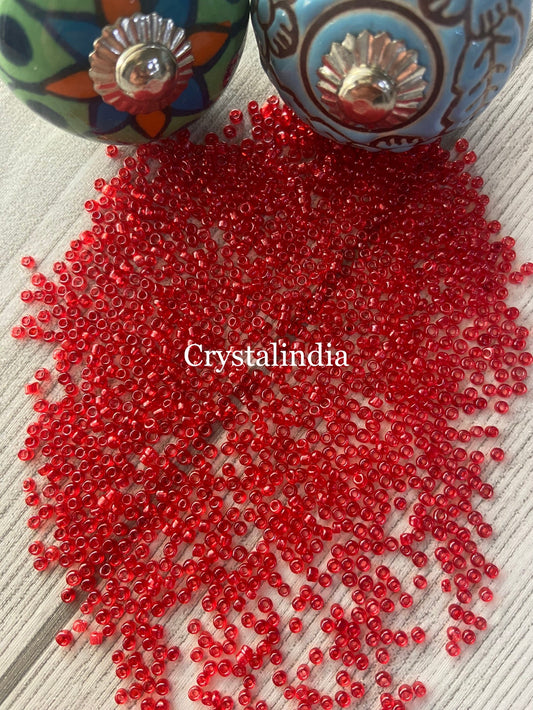 Sugar Beads - Trans Red