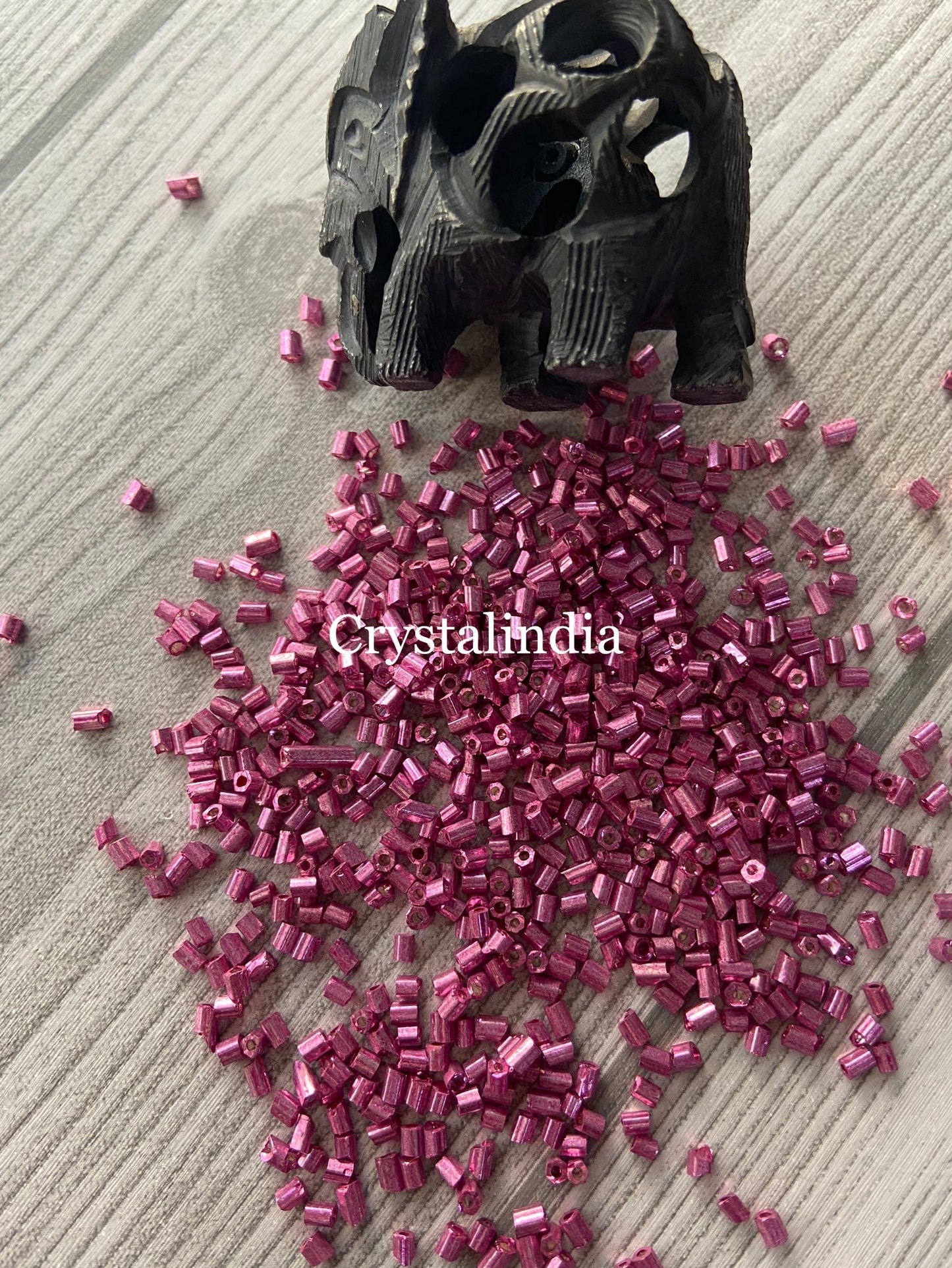 Bugle Beads - Metallic Pink