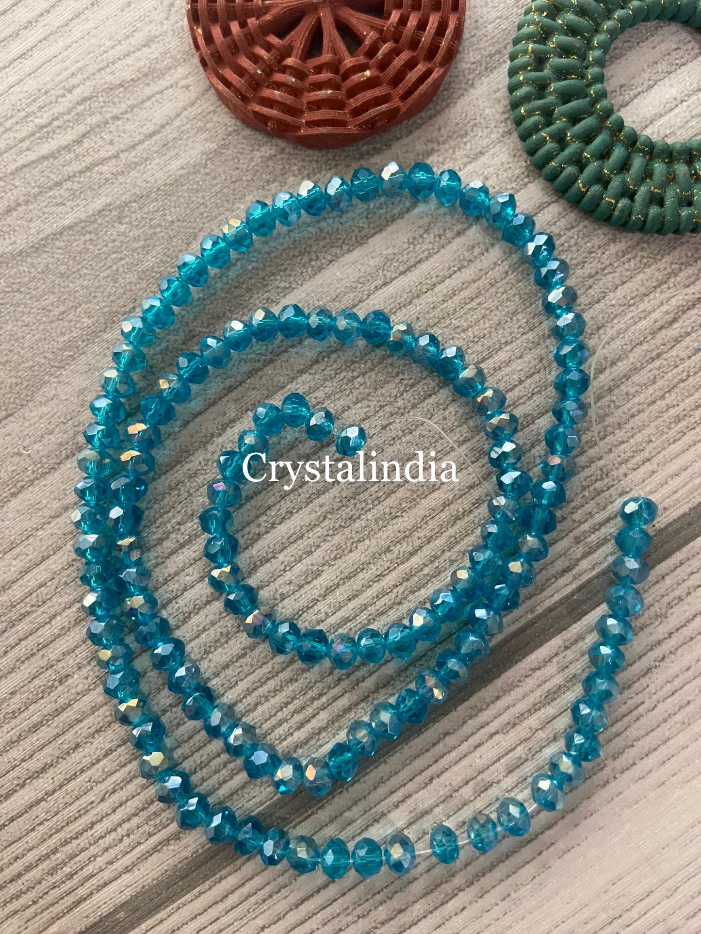 Rondelle Beads - Trans Sky Blue