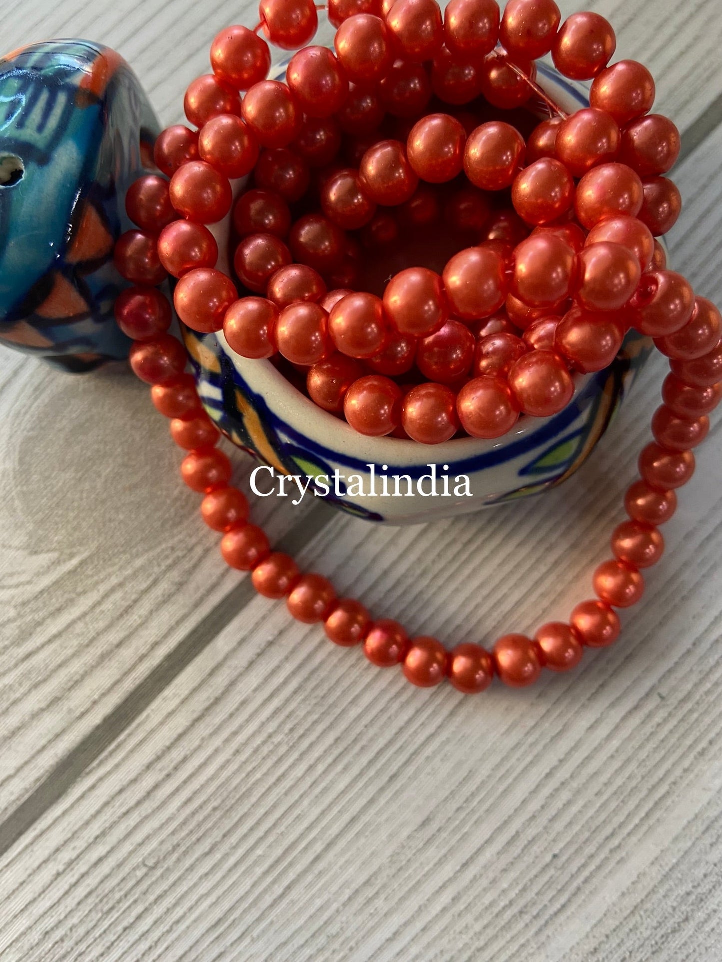 Glass Pearls - Orange