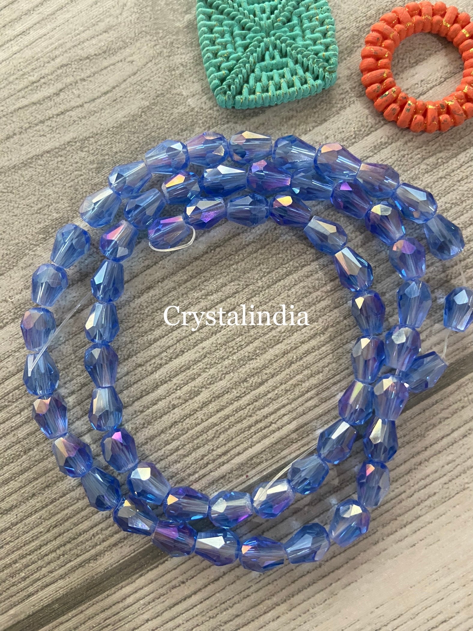 Powder Blue Drop Drop Crystals - Rainbow Powder Blue – CrystalIndia